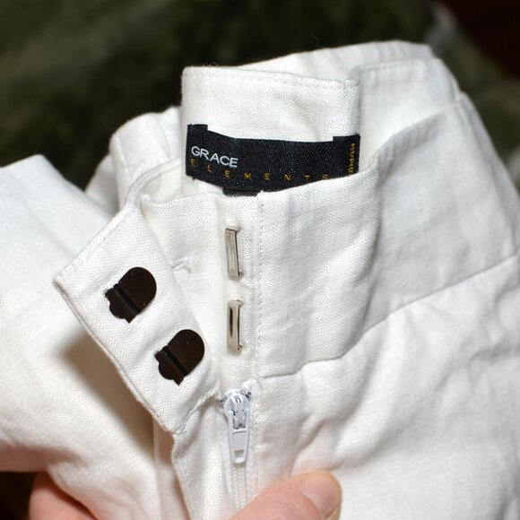 Plus Size 3X Grace Elements Sanibel Linen White Cropped Capri Pants NWT - Picture 13 of 14
